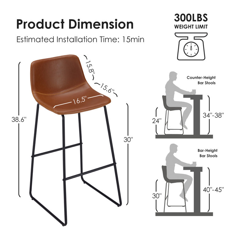 Bar stool height for 45 online counter